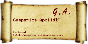 Gasparics Apolló névjegykártya